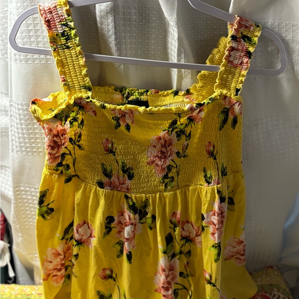 Torrid Yellow Floral Tank Top